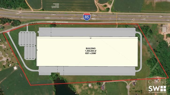 ±79-Acre Industrial Site with I-85 Frontage: 5986 Cannons Campground Rd, Cowpens, SC 29330